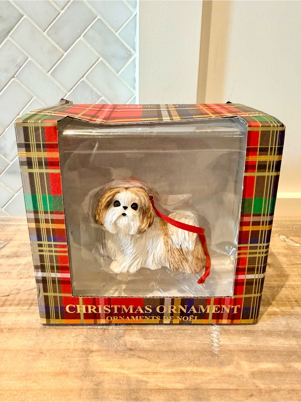 Sandicast Shih Tzu Christmas Ornament - New In Box